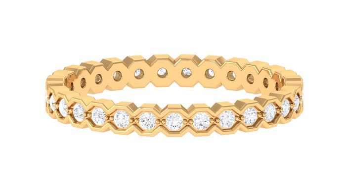 Rosec Jewels full eternity band ring with natural diamonds, showcasing a continuous row of sparkling gemstones on a sleek gold band.