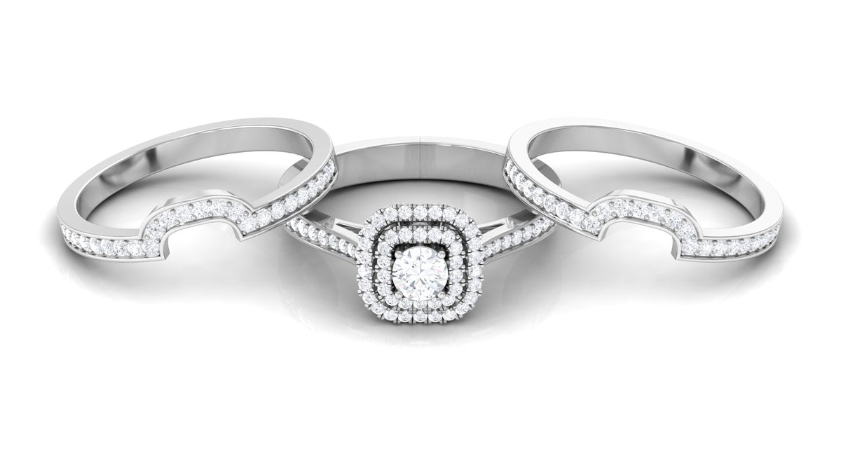 Zircon Statement Bridal Ring Set of 3