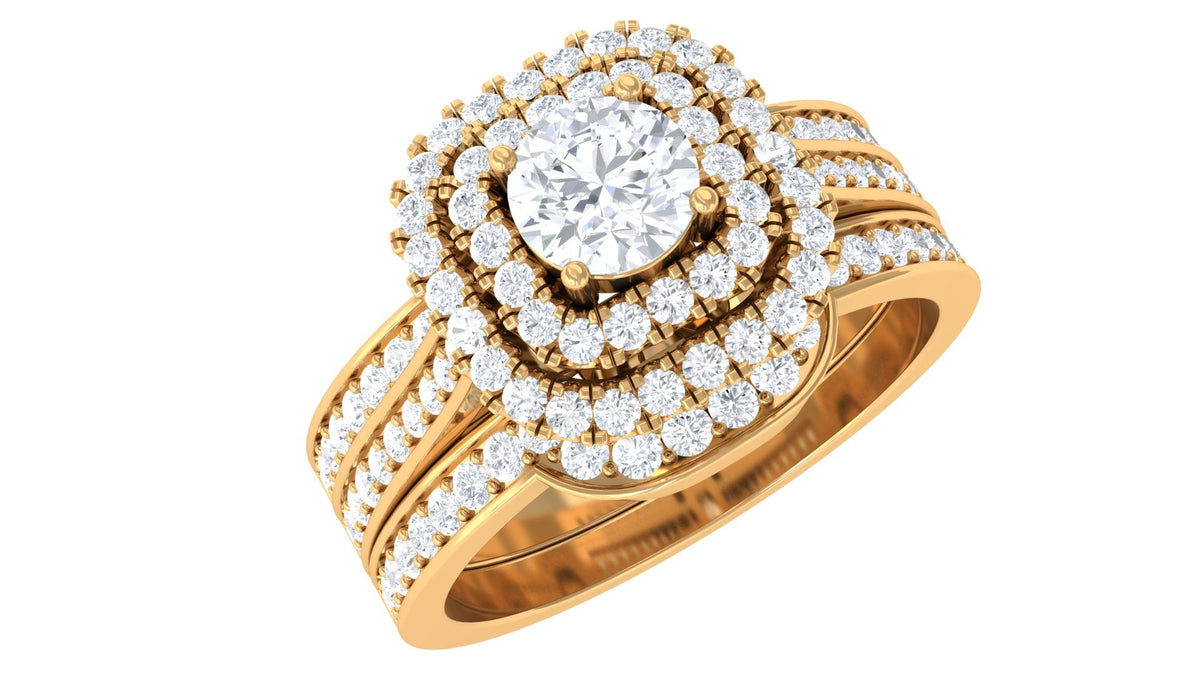 Zircon Statement Bridal Ring Set of 3