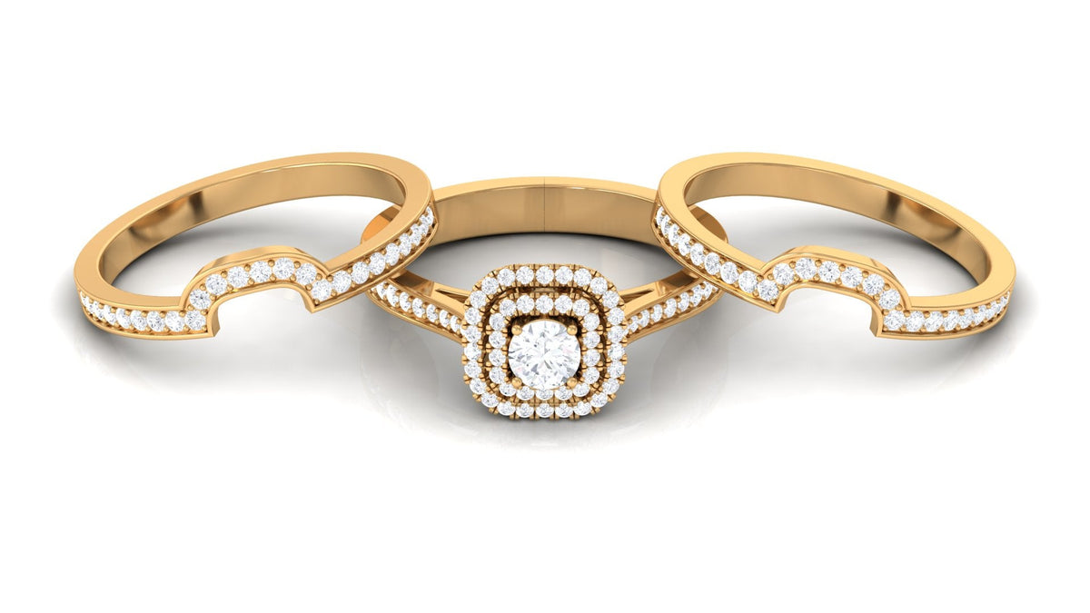 Zircon Statement Bridal Ring Set of 3