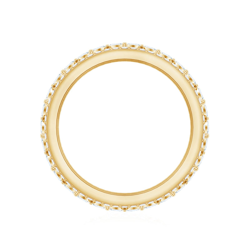 Certified Marquise Moissanite wedding band by Rosec Jewels featuring a sleek, elegant ring with marquise-shaped stones.