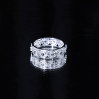 Vintage Inspired Black Spinel Celtic Knot Eternity Band Ring