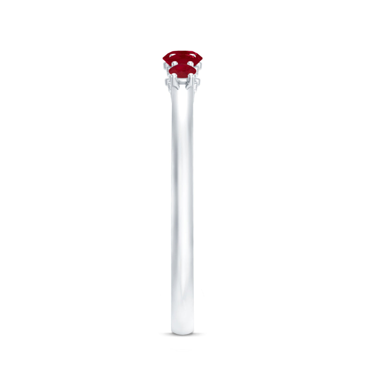 Natural July Birthstone Ruby 5 Stone Ring for Promise