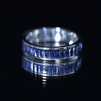 Baguette Shape Lab Created Blue Sapphire Channel Set Eternity Band