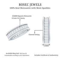 Certified Moissanite Channel Set Eternity Band