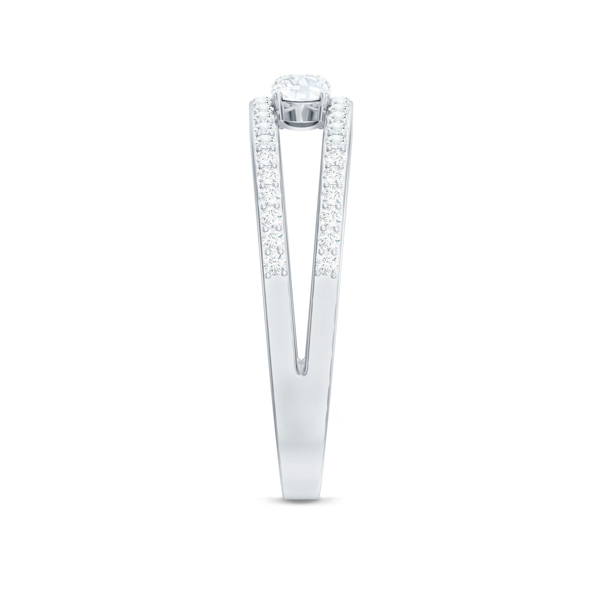Certified Moissanite 3 stone anniversary ring for women by Rosec Jewels, featuring sparkling gemstones and elegant gold band.