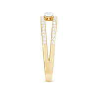 Certified Moissanite 3 stone anniversary ring for women by Rosec Jewels, featuring sparkling stones set in a elegant ring design.