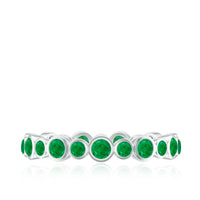 Emerald Full Eternity Band Ring in Bezel Setting