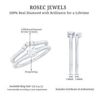 Real Diamond Minimal Wedding Ring Set