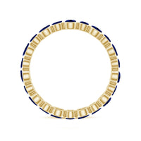 Bezel Set Round Created Blue Sapphire Unique Full Eternity Ring
