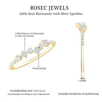 Certified Moissanite Half Eternity Ring for Women