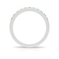 Channel Set Princess Cut Lab Grown Emerald Half Eternity Band with Certificate