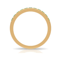 Channel Set Princess Cut Lab Grown Emerald Half Eternity Band with Certificate