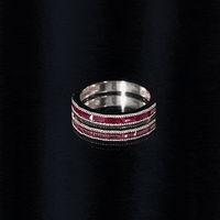 Minimalist Baguette Cut Lab Created Ruby Eternity Ring in Channel Setting