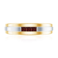 Classic Princess Cut Garnet Wedding Band with Certificate