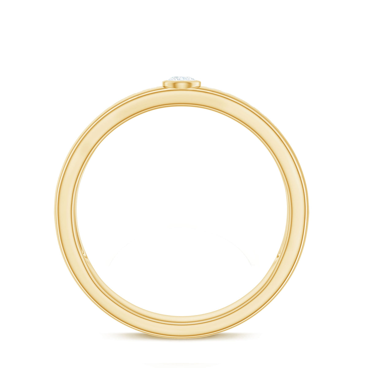 Bezel set moissanite unisex wedding band ring from Rosec Jewels, featuring a sleek design with sparkling gemstone accents.