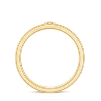 Bezel set moissanite unisex wedding band ring from Rosec Jewels, featuring a sleek design with sparkling gemstone accents.