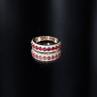 Lab-created ruby and diamond wedding anniversary ring by Rosec Jewels, featuring vibrant gemstones and elegant design.