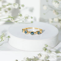 Bezel Set London Blue Topaz Semi Eternity Band