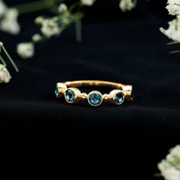 Bezel Set London Blue Topaz Semi Eternity Band
