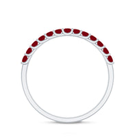 Genuine Ruby Half Eternity Stackable Ring for Women