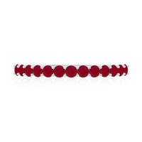 Genuine Ruby Half Eternity Stackable Ring for Women