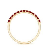 Genuine Ruby Half Eternity Stackable Ring for Women