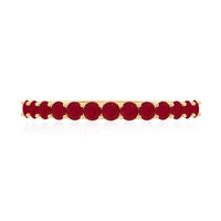 Genuine Ruby Half Eternity Stackable Ring for Women