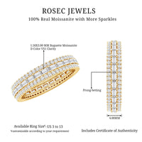 Certified Baguette Moissanite Eternity Wedding Band for Women