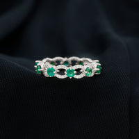 Designer Lab Grown Emerald Diamond Eternity Wedding Band