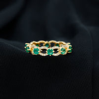 Designer Lab Grown Emerald Diamond Eternity Wedding Band