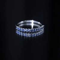 Natural Blue Sapphire Half Eternity Ring for Women