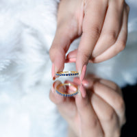 Natural Blue Sapphire Half Eternity Ring for Women