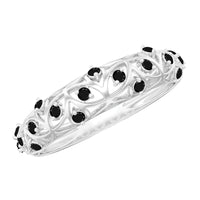 Round Cut Certified Black Onyx Filigree Wedding Band