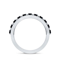 Certified Lab Grown Black and White Diamond Half Eternity Band Ring for Women