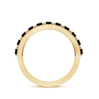Certified Lab Grown Black and White Diamond Half Eternity Band Ring for Women