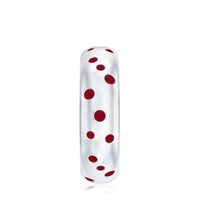 Natural Ruby Wide Wedding Band in Sterling Silver