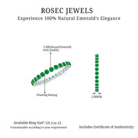 Certified Emerald Floating Eternity Band for Women