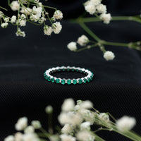 Certified Emerald Floating Eternity Band for Women