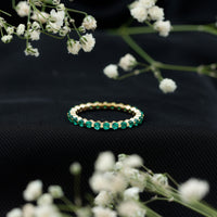 Certified Emerald Floating Eternity Band for Women