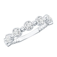 Bezel Set Moissanite Stackable Anniversary Band Ring