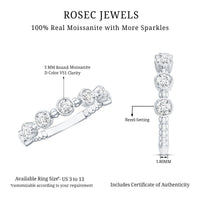 Bezel Set Moissanite Stackable Anniversary Band Ring