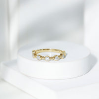 Bezel Set Moissanite Stackable Anniversary Band Ring
