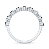 Certified Real Garnet Half Eternity Ring in Bezel Setting