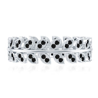 Real Black Onyx Leaf Wedding Band for Women