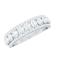 Certified Moissanite wedding anniversary ring for women with sparkling gemstone and elegant band by Rosec Jewels.