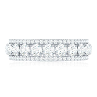 Certified Moissanite wedding anniversary band ring for women with sparkling stones, from Rosec Jewels.