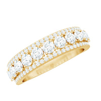 Certified Moissanite wedding anniversary band ring for women featuring sparkling moissanite stones, elegant design by Rosec Jewels.