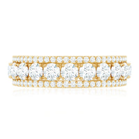 Certified Moissanite wedding anniversary band ring for women by Rosec Jewels, featuring sparkling gemstones and elegant design.