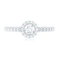 Certified Real Diamond Promise Ring with Bubble Shank